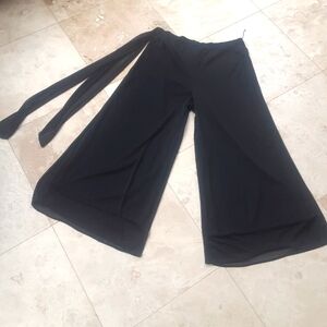 Studio 1940 Wide Leg Chiffon Cocktail Pants, Sarong Tie, Full Lining, Never Worn